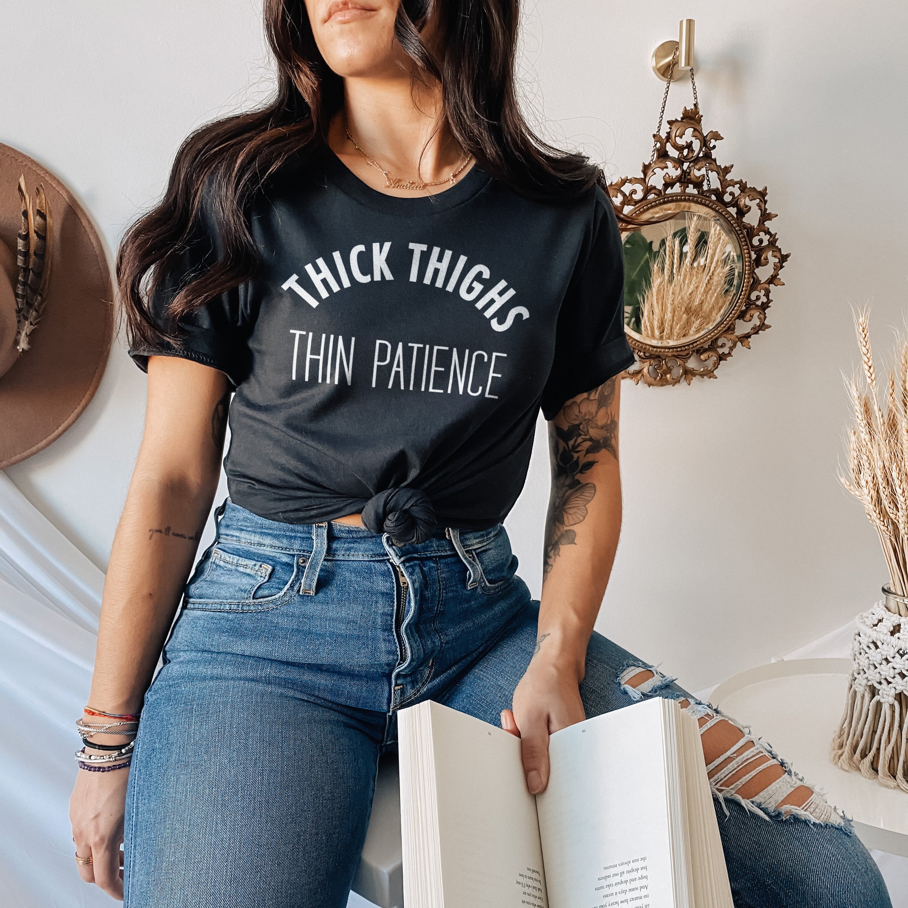 Skull thick thighs thin patience shirt, hoodie, sweater and v-neck