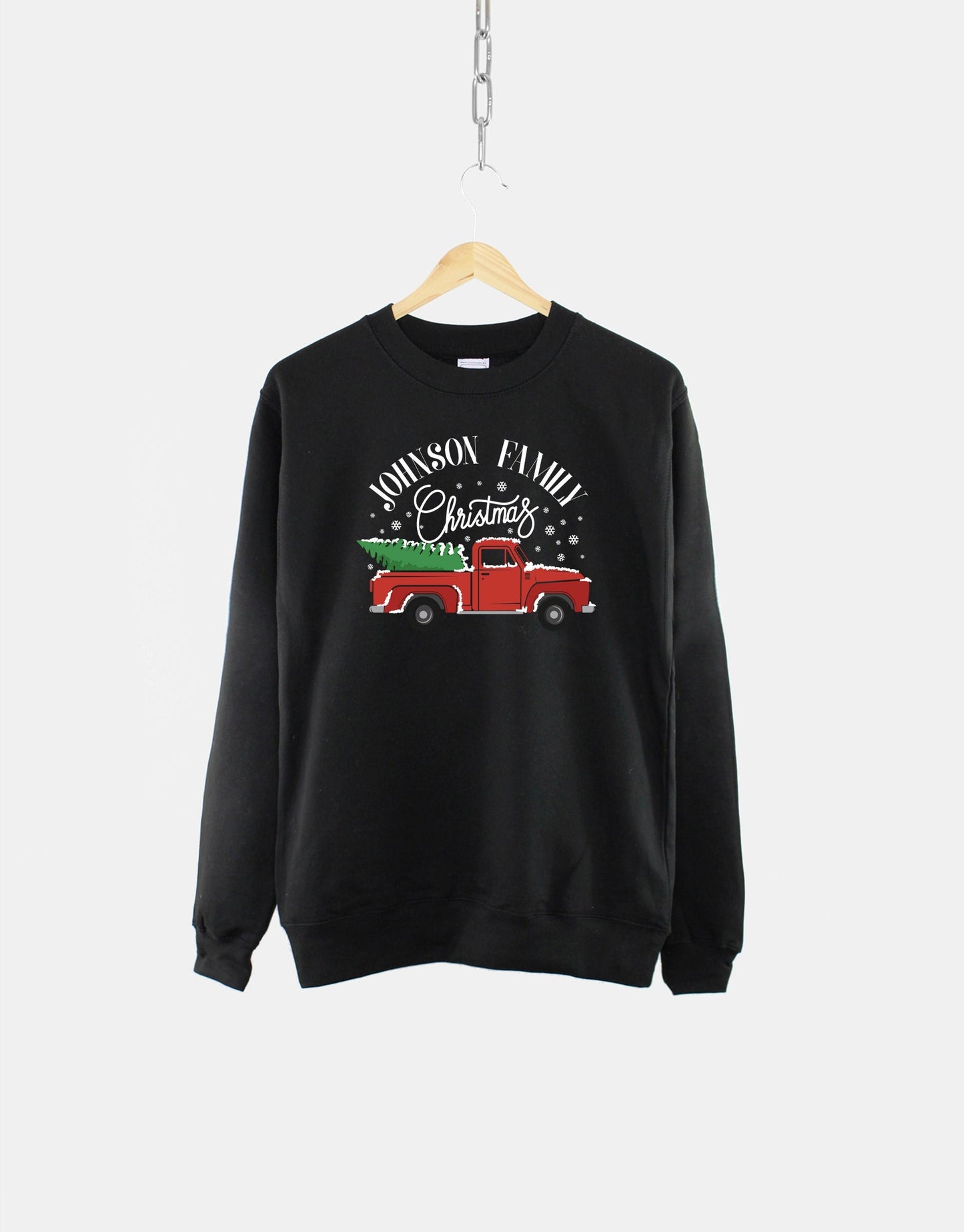 Personalised Family Christmas Sweatshirts - Personalized Family Christmas Truck Sweater - Festive Sweatshirts - Christmas Truck Sweatshirts