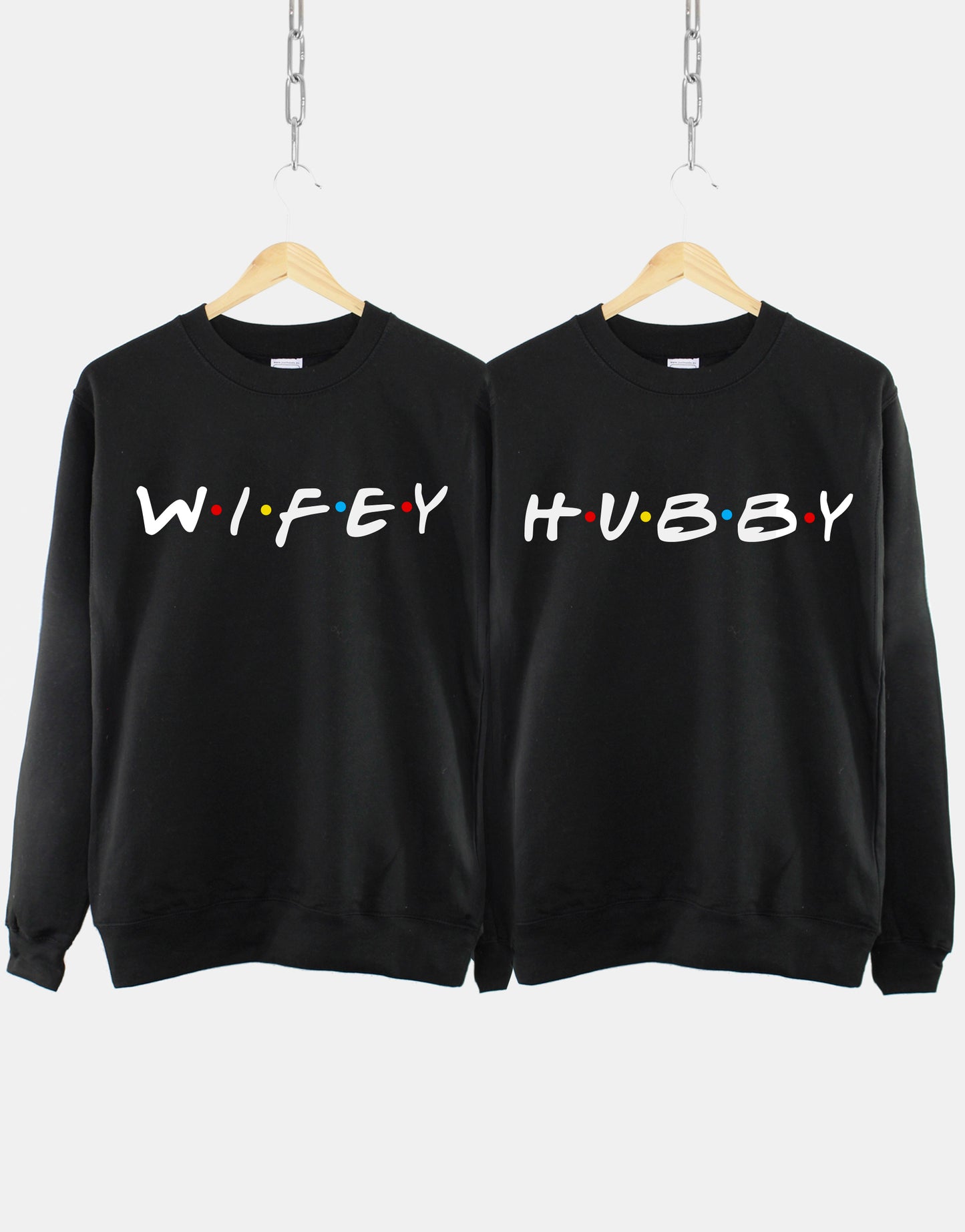 Hubby And Wifey Sweatshirts - Matching His And Hers Sweatshirts - Mr & Mrs Best Friends Sweatshirt Set