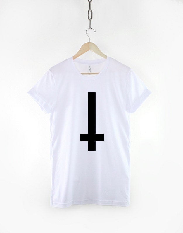Upside Down Cross T Shirt Geometric Shape Hipster T-Shirt