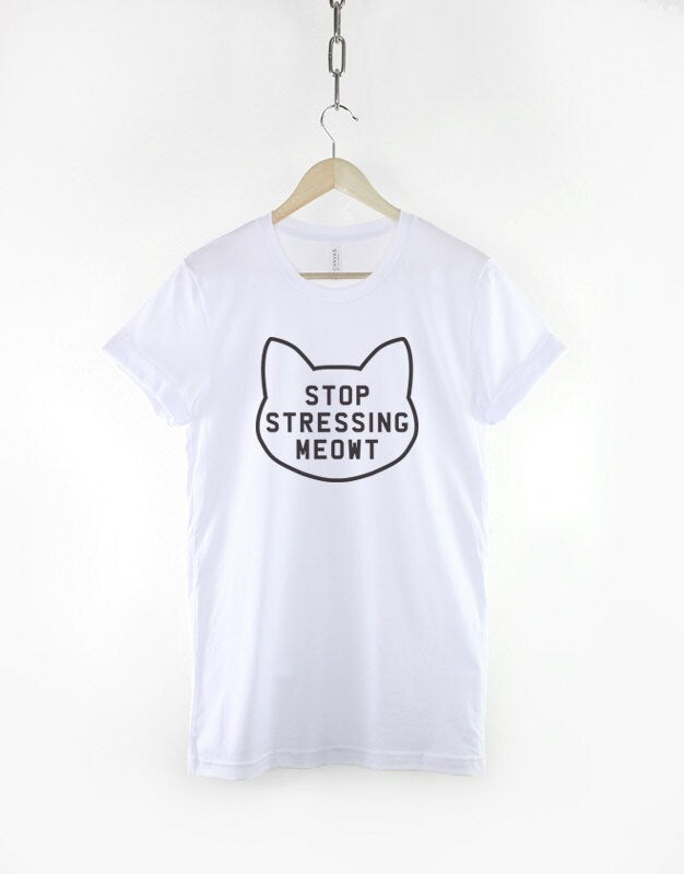 Kids Stop Stressing Meowt Shirt - Childrens Cat T-Shirt