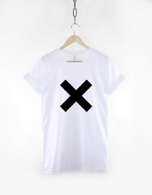 Big Cross T-Shirt - Big White Cross Shape Streetwear T-Shirt - Cross Print T-Shirt - White Cross Shirt
