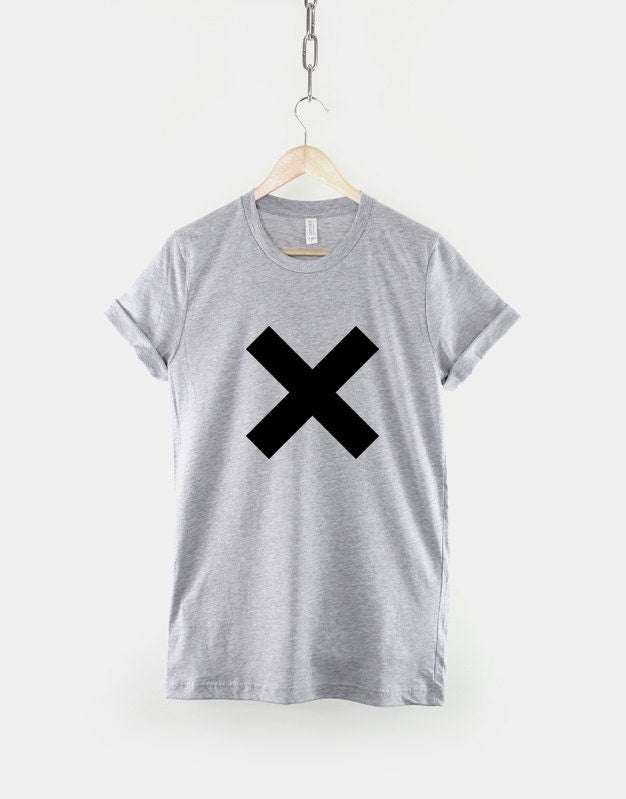 Big Cross T-Shirt - Big White Cross Shape Streetwear T-Shirt - Cross Print T-Shirt - White Cross Shirt