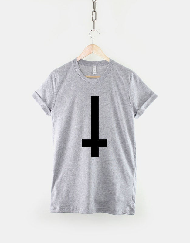 Upside Down Cross T Shirt Geometric Shape Hipster T-Shirt