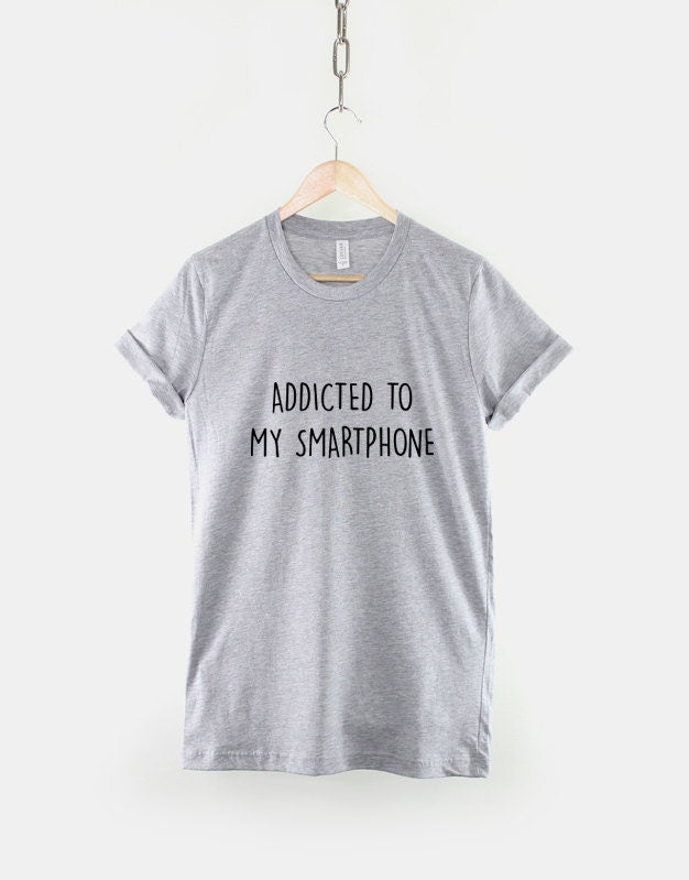 Addicted To My Smartphone T-Shirt - Teenage Girl Boy Teenager Texting Student Mobile Phone T Shirt