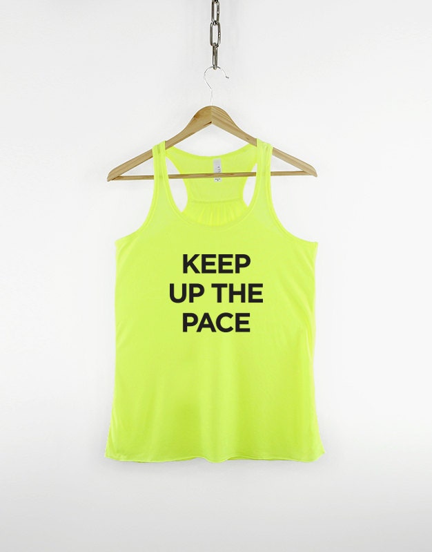 Fitness Running Workout Tank Top - Keep Up The Pace Gym Cardio Girly Womens Racer Back