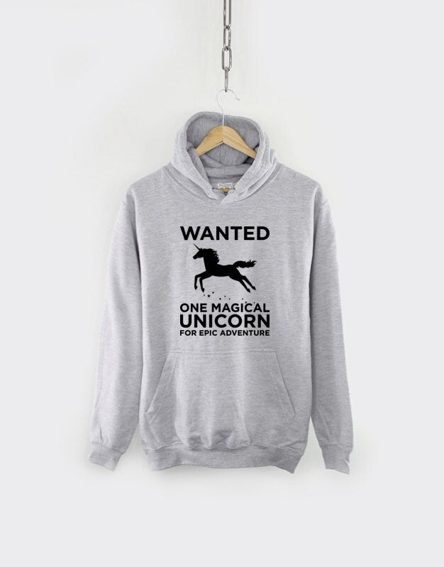 Unicorn Hoodie - Unicorn Wanted Sweatshirt Hoody