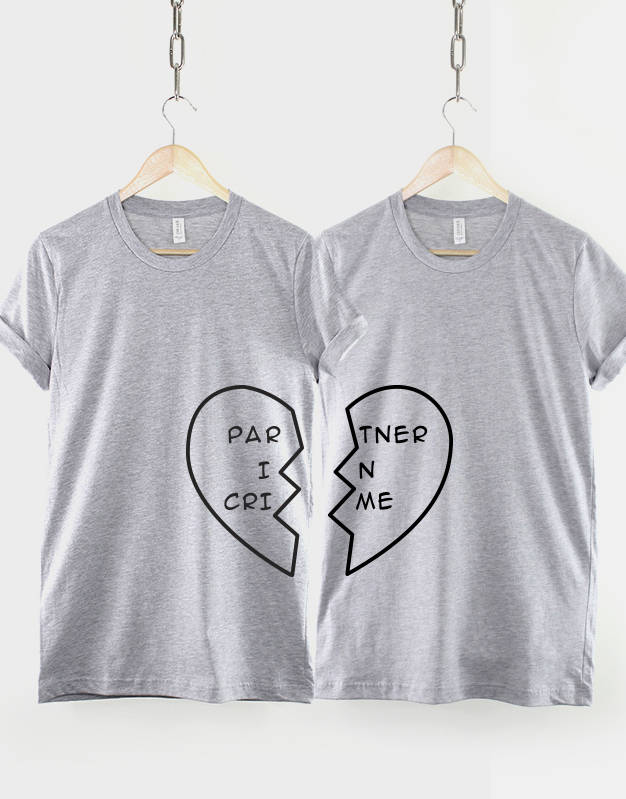 Best Friend Shirts - Best Friend Shirt - Best Friend Gift - Best Friends tshirts - 2 x Partner In Crime Heart T-Shirt - Twin Pack