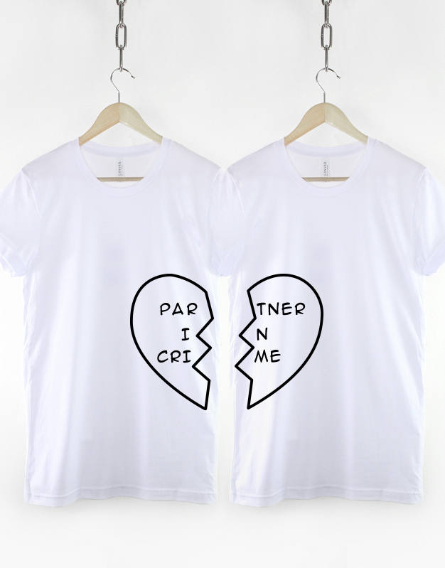 Best Friend Shirts - Best Friend Shirt - Best Friend Gift - Best Friends tshirts - 2 x Partner In Crime Heart T-Shirt - Twin Pack