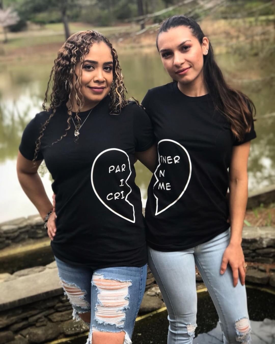 Best Friend Shirts - Best Friend Shirt - Best Friend Gift - Best Friends tshirts - 2 x Partner In Crime Heart T-Shirt - Twin Pack