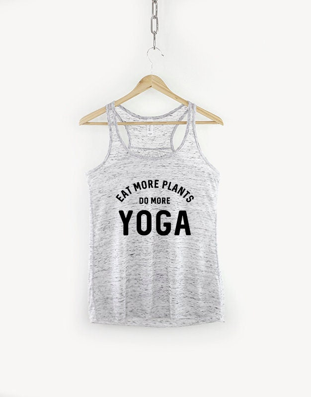 Yoga Tank Top - Eat More Plants Do More Yoga Girls Fitness Workout Racer Back Vest