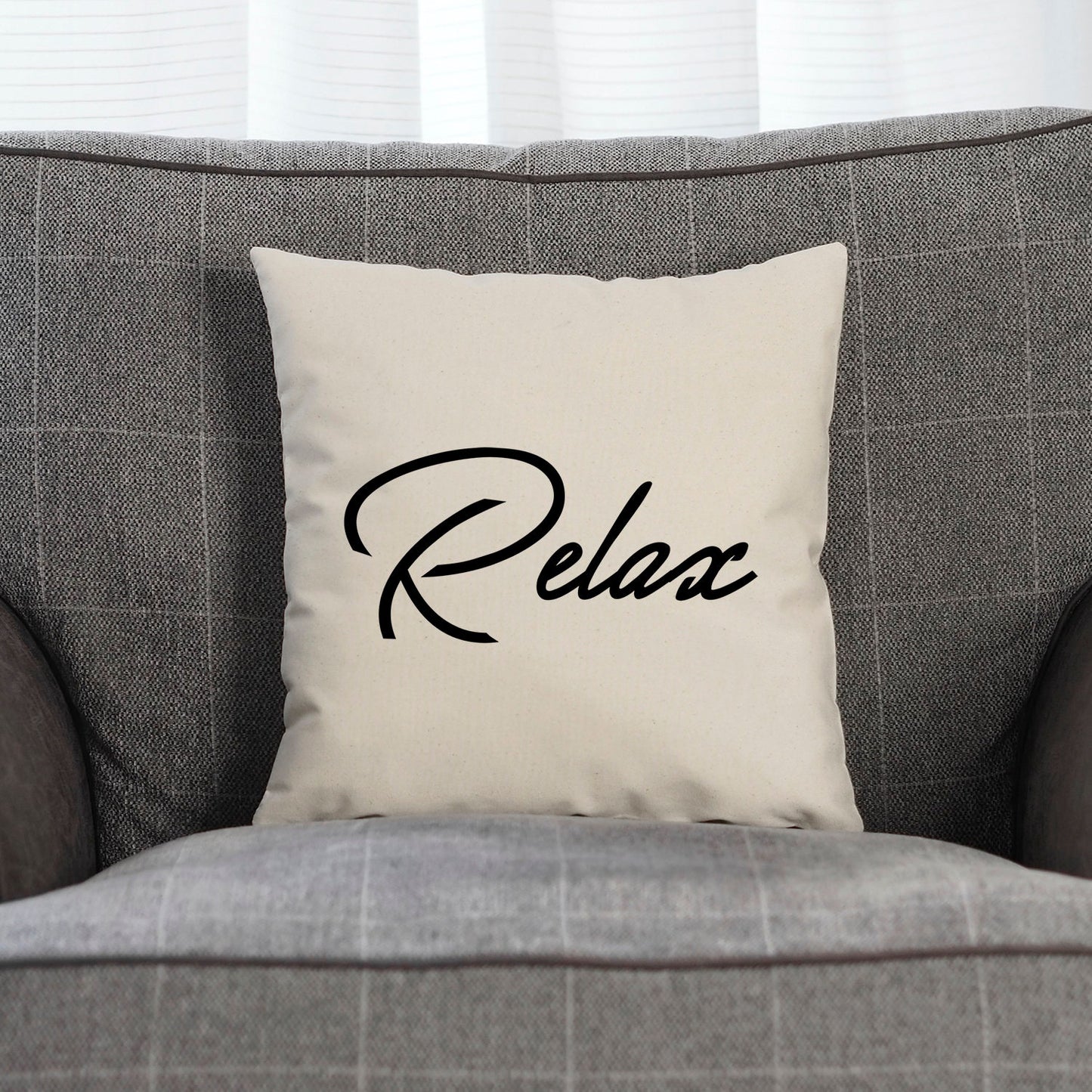 Relax Typography Print Pillow - Zen Housewarming Gift