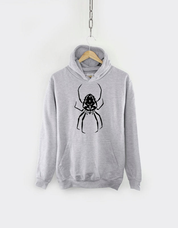 Spider Print Halloween Hoodie - Gothic Spiders Sweatshirt
