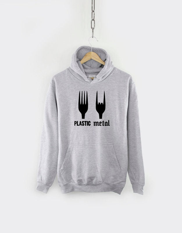 Heavy Metal Hoodie - Plastic Metal Fork Hooded Sweater - Chef Gift Sweatshirt