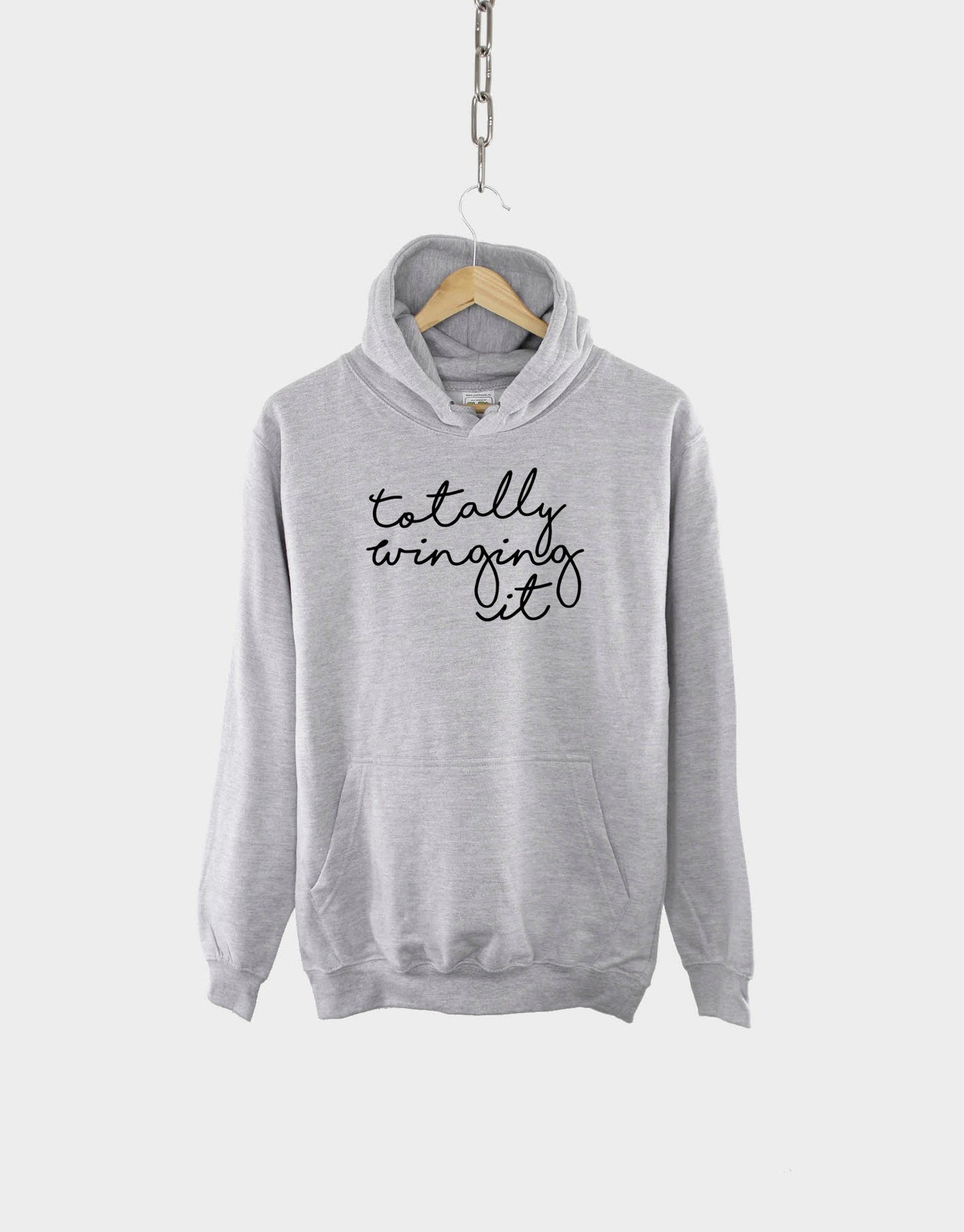 Totally Winging It Script Hoodie - Women's Hoody Sweatshirt