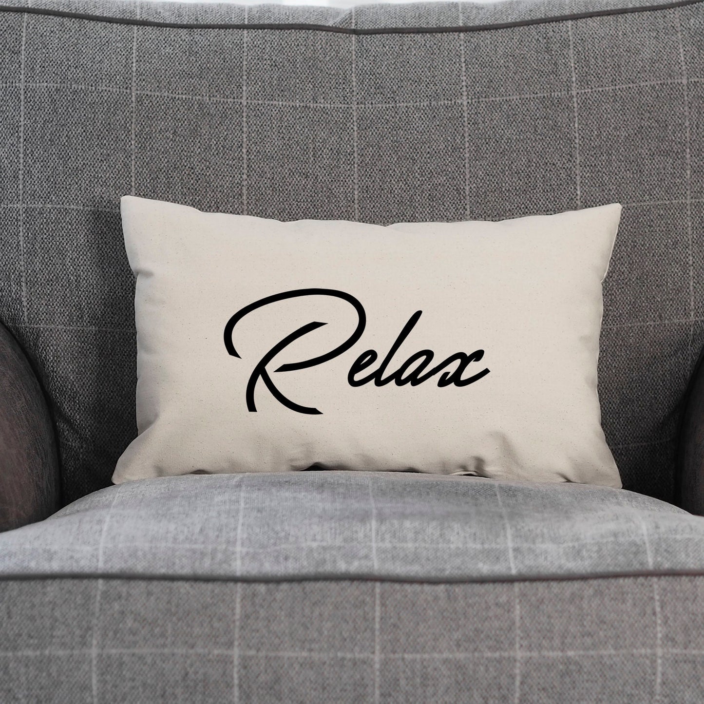 Relax Typography Print Pillow - Zen Housewarming Gift