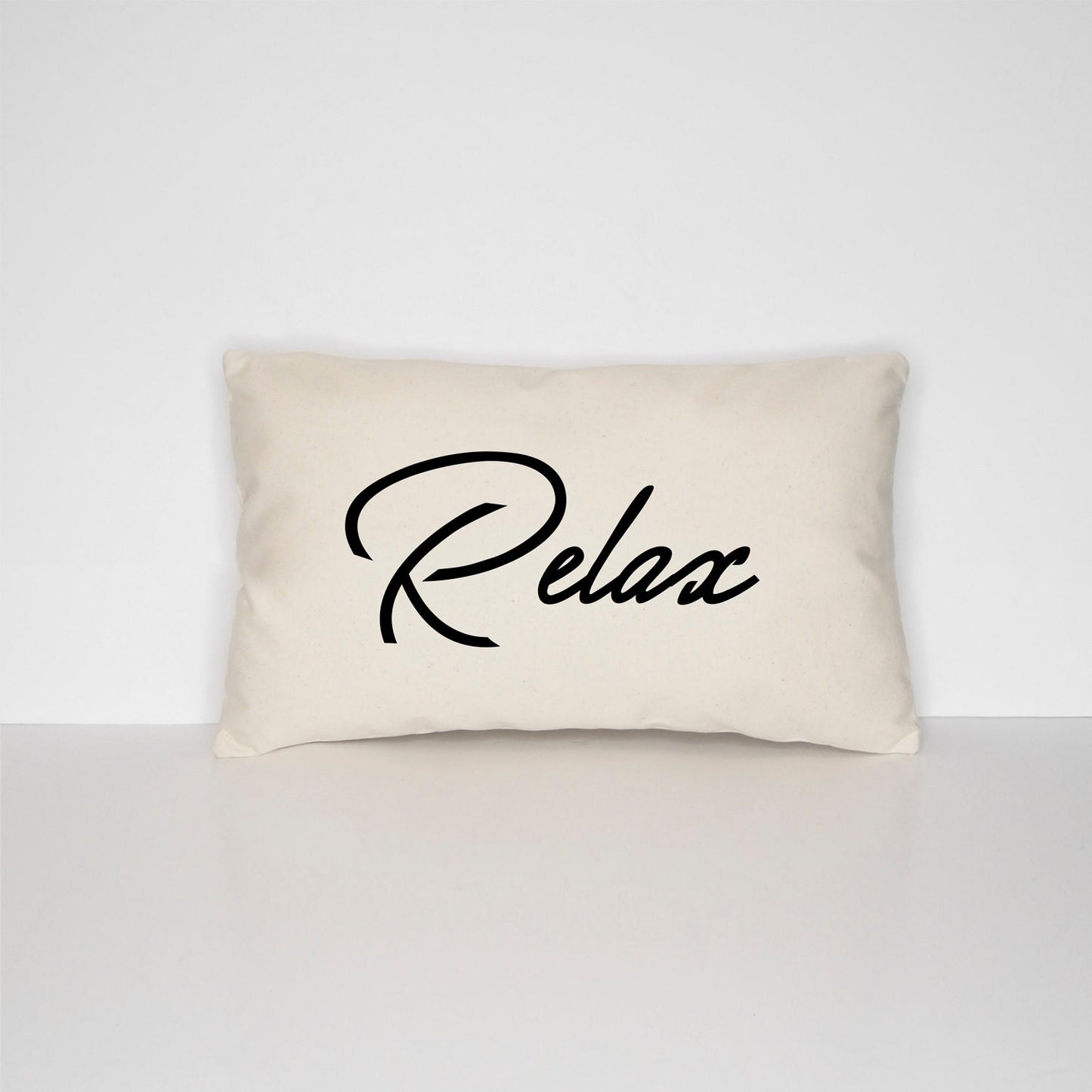 Relax Typography Print Pillow - Zen Housewarming Gift
