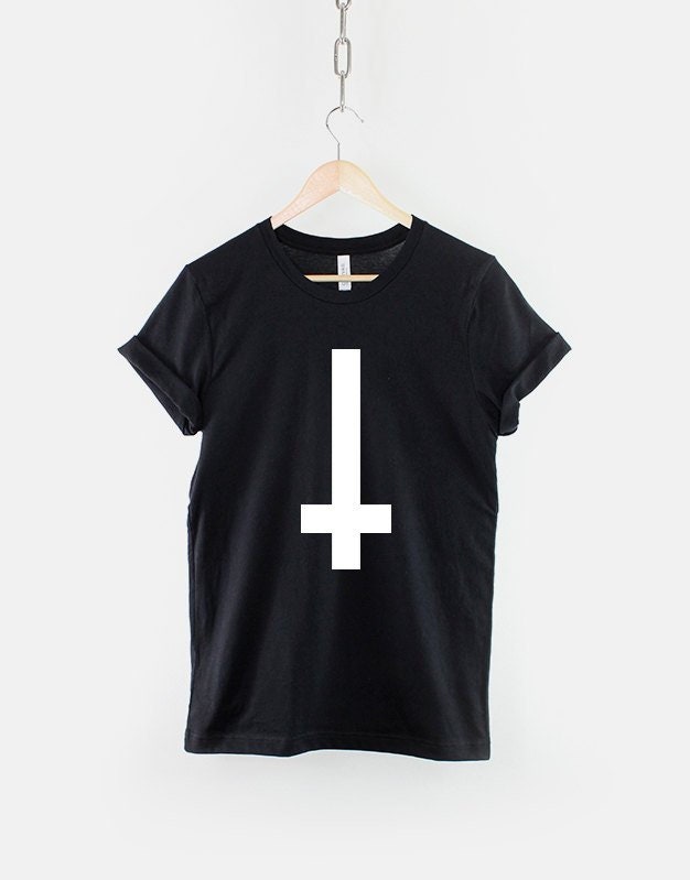 Upside Down Cross T Shirt Geometric Shape Hipster T-Shirt