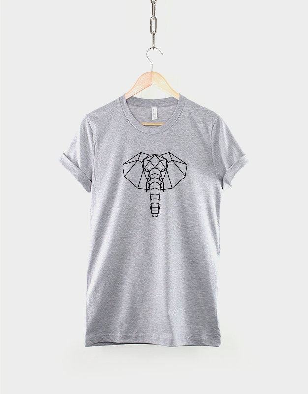 Elephant T-Shirt - Geometric Elephant Shirt - Elephant Gift - Elephant Print T-Shirt