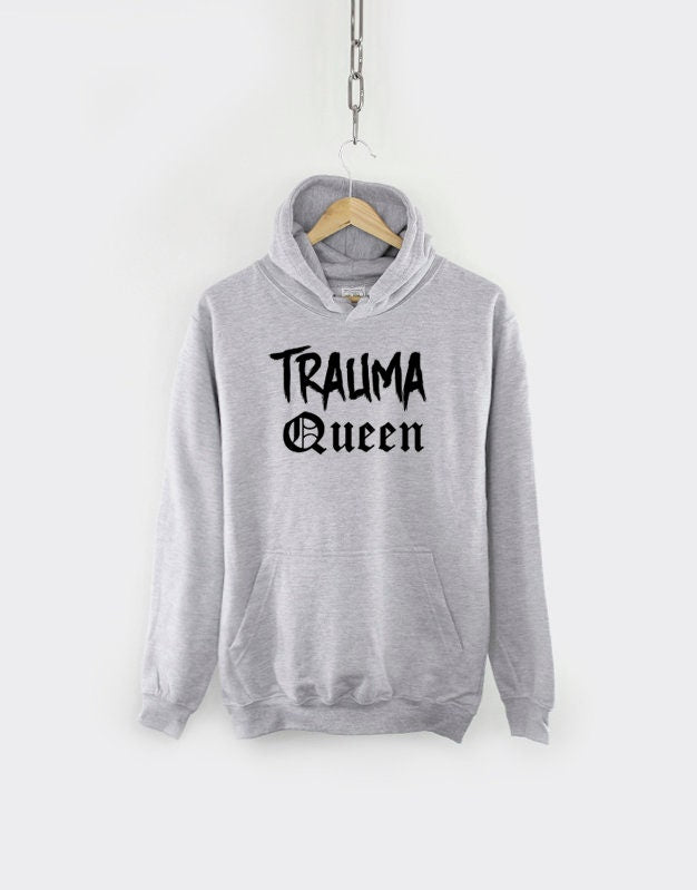 Trauma Queen Goth Style Horror Halloween Hoodie - Pastel Goth Sweatshirt