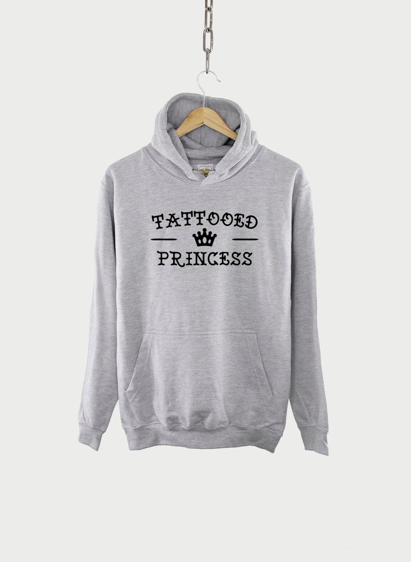 Tattooed Princess Hoodie - Goth Hipster Tattoo Girl