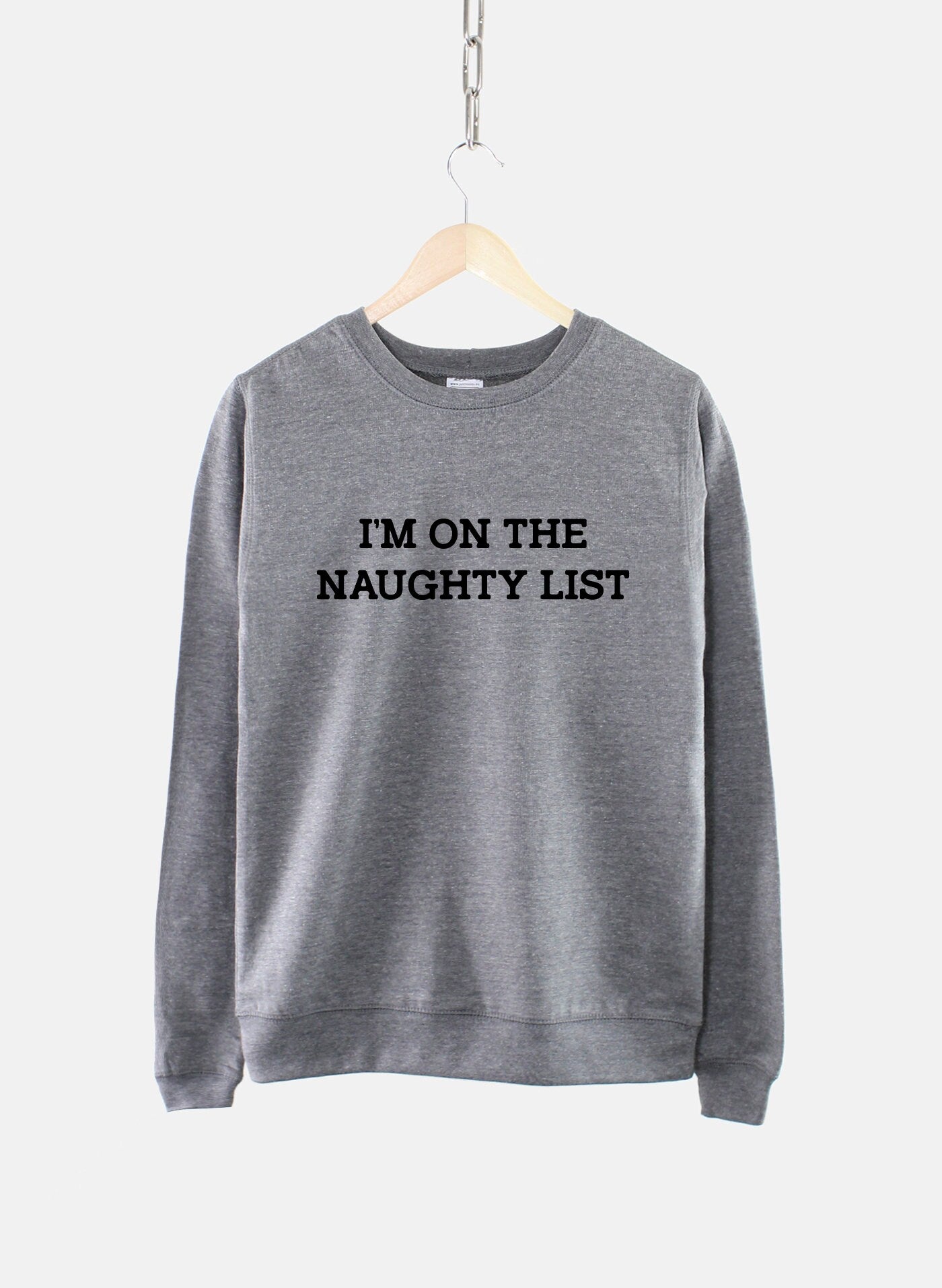 Womens Naughty List Christmas Sweatshirt - Funny Slogan Sweater