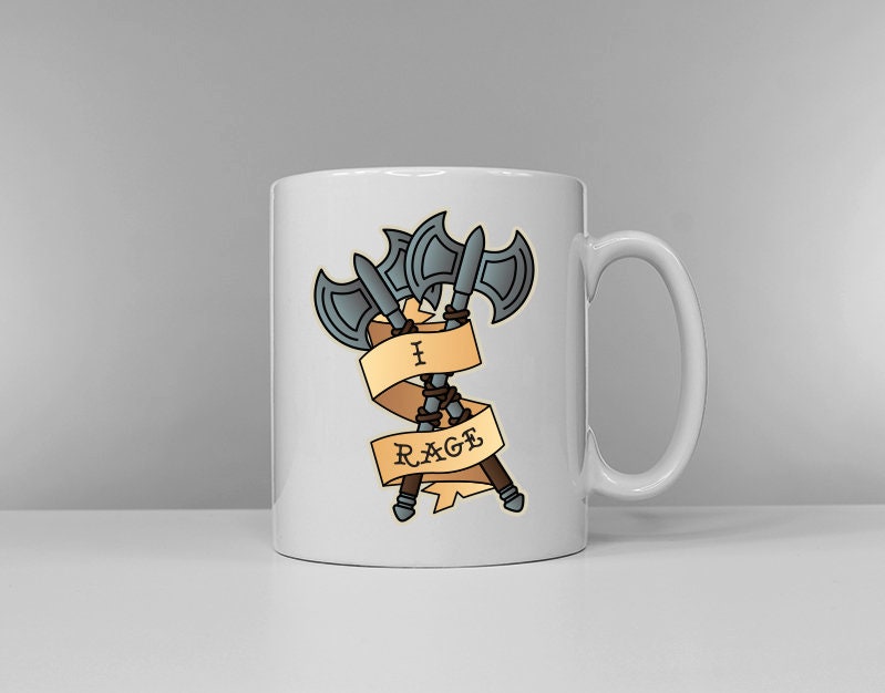 Dungeons and Dragons Inspired Class Slogan Mug - Old School Traditional Tattoo - D&D Druid Barbarian Wizard Paladin Coffe Mugs