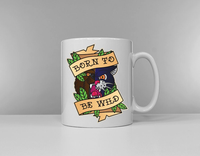 Dungeons and Dragons Inspired Class Slogan Mug - Old School Traditional Tattoo - D&D Druid Barbarian Wizard Paladin Coffe Mugs