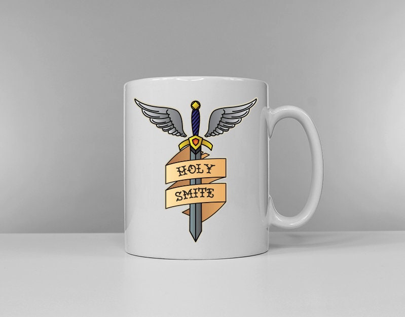 Dungeons and Dragons Inspired Class Slogan Mug - Old School Traditional Tattoo - D&D Druid Barbarian Wizard Paladin Coffe Mugs