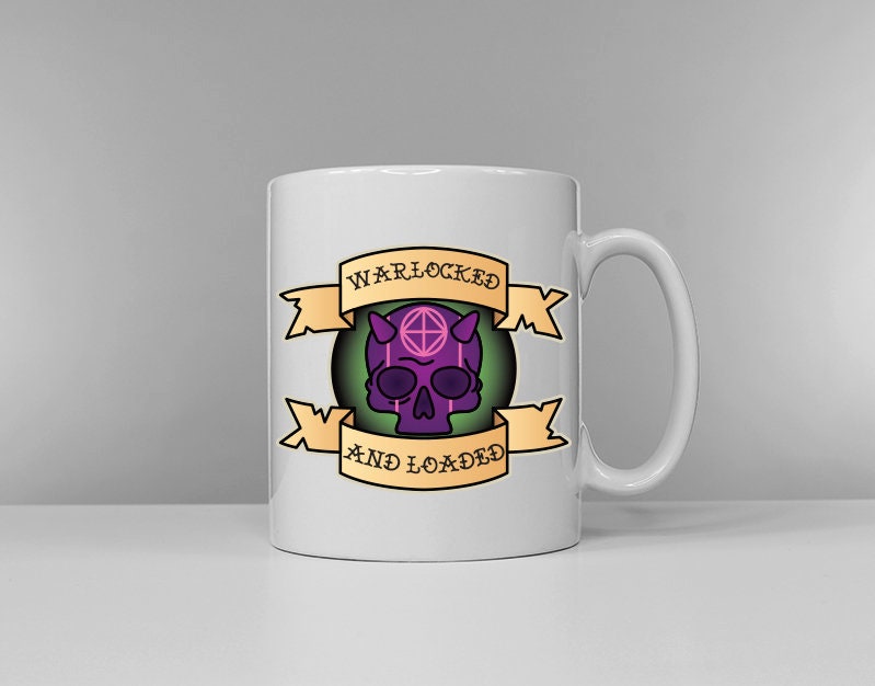 Dungeons and Dragons Inspired Class Slogan Mug - Old School Traditional Tattoo - D&D Druid Barbarian Wizard Paladin Coffe Mugs