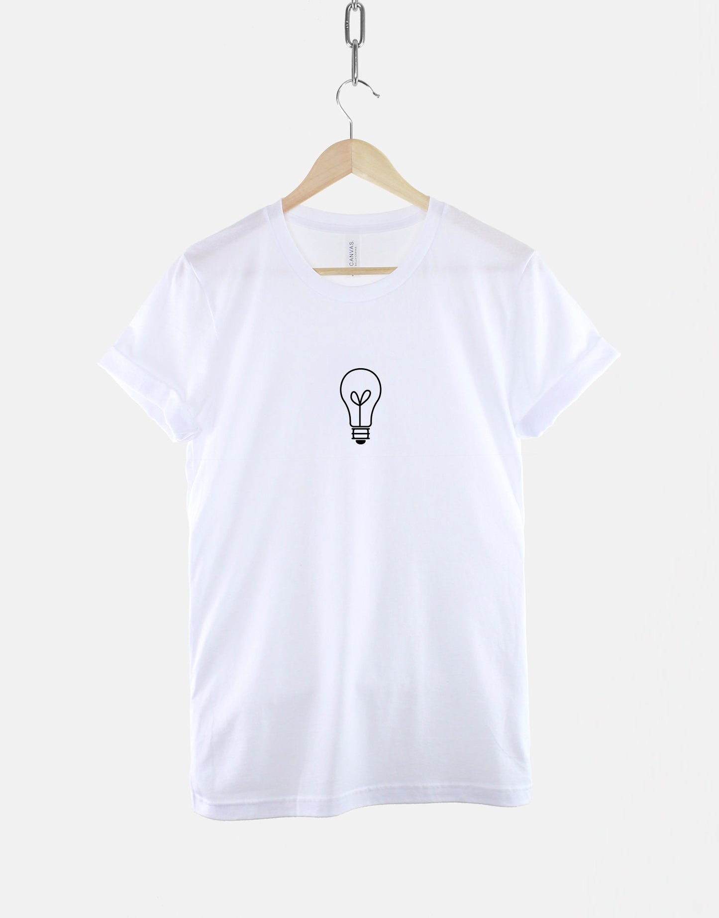 Little Lightbulb T Shirt - Bespoke Boho TShirt - Cute Light Bulb Good Vibes - Positive T-Shirt