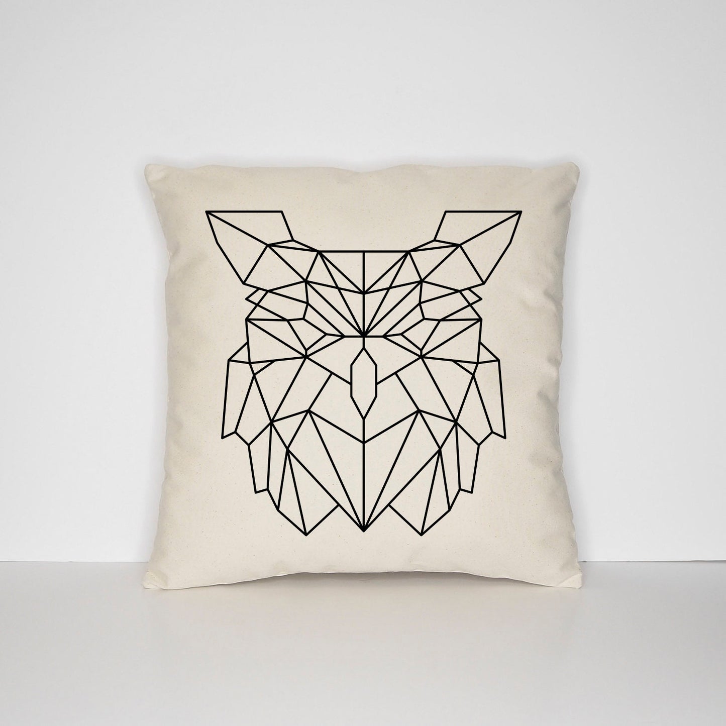 Geometric Owl Head Pillow - Geometric Wild Animal Bird Art Cushion