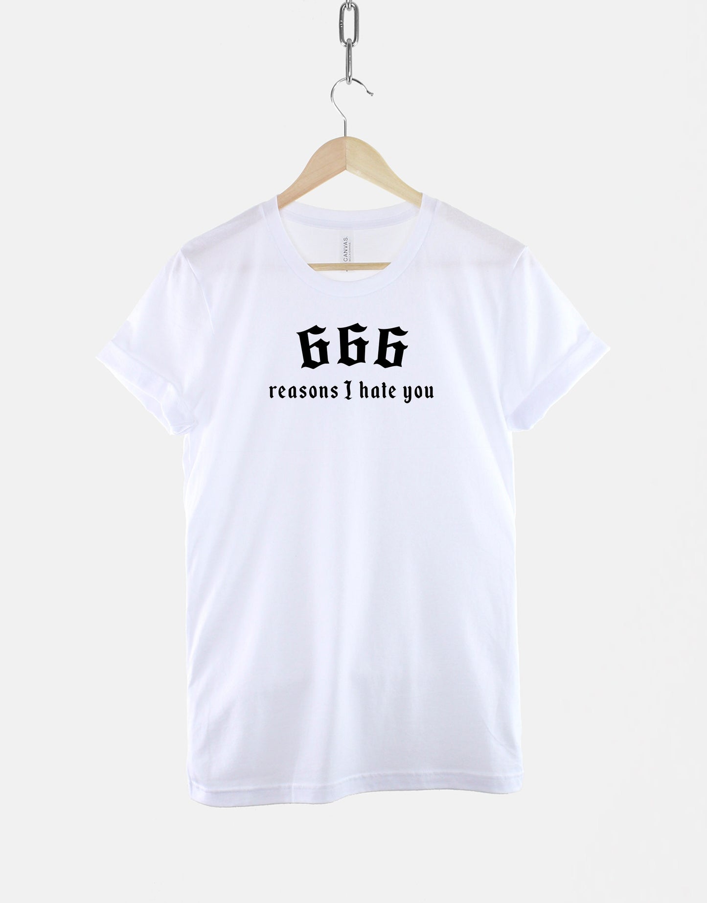 666 T-Shirt - Devil Shirt - Satanic T-Shirt - 666 Reasons I Hate You Shirt - Satan T-Shirt - Goth Print Shirt