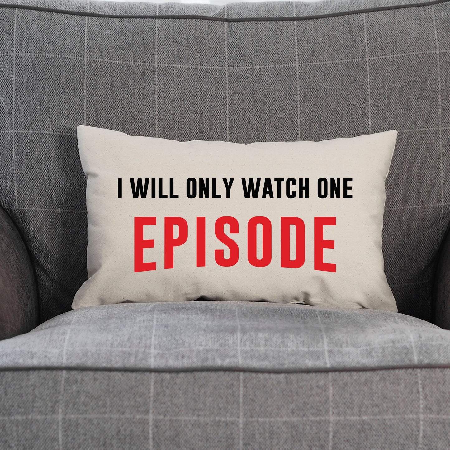 I Will Only Watch One Episode Pillow - Best Friends Housewarming Gift - Binge Watching Boxsets Television Cushion