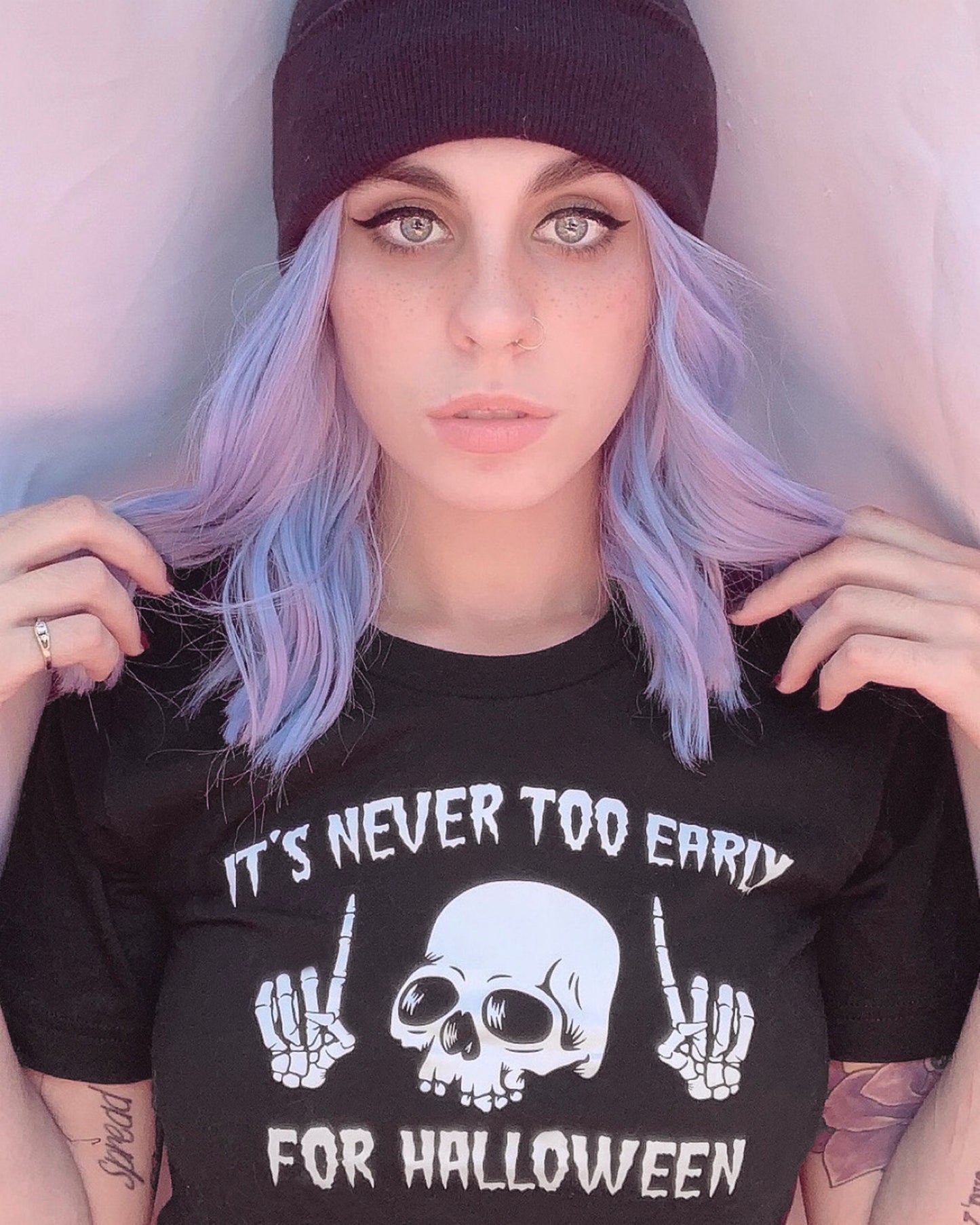 Skull Halloween Shirt - It's Never Too Early For Halloween Goth Halloween T-Shirt