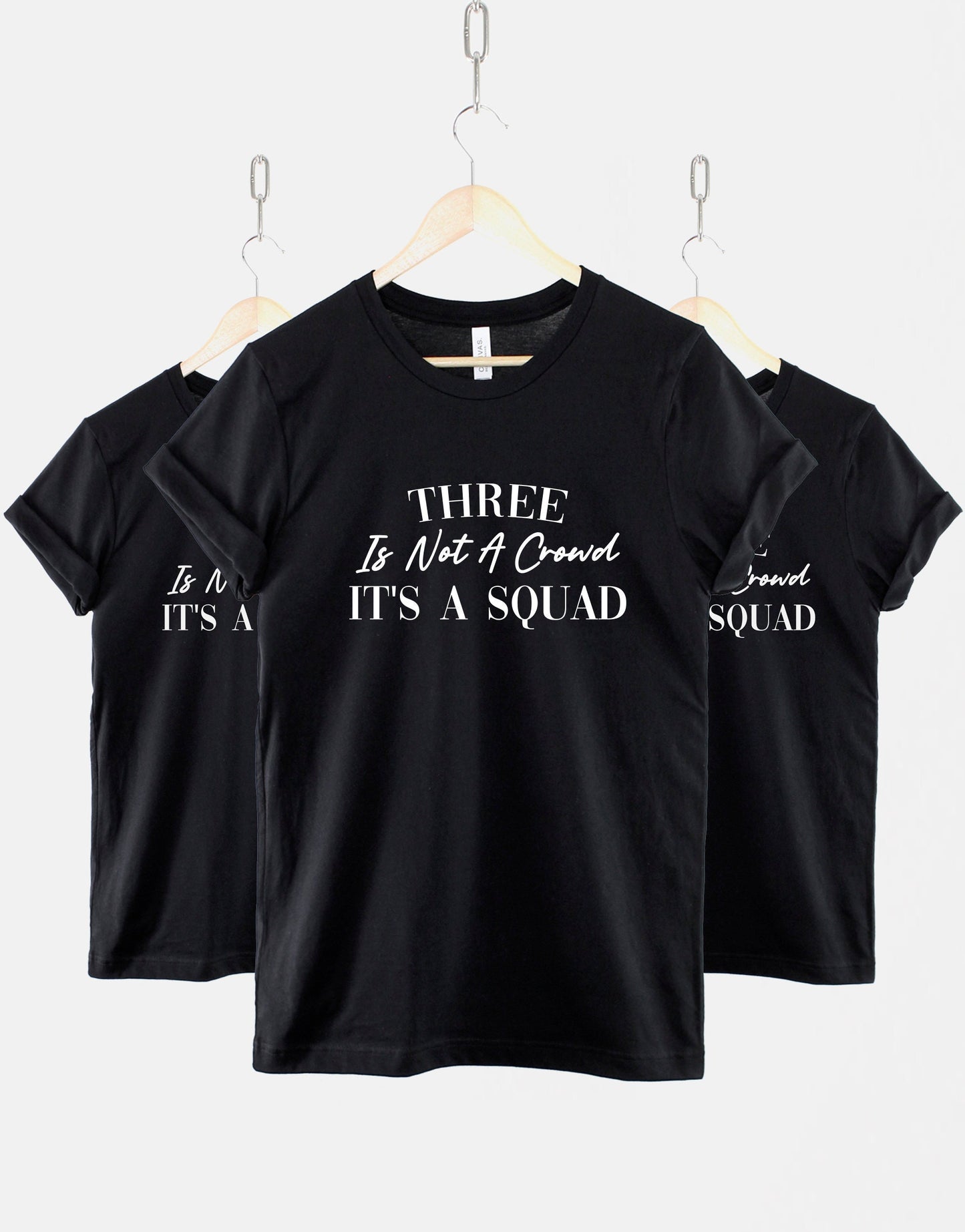 Kids Best Friends Matching T-Shirt - Cute Childrens Three Is Not A Crowd It's A Squad Best Friends Shirts