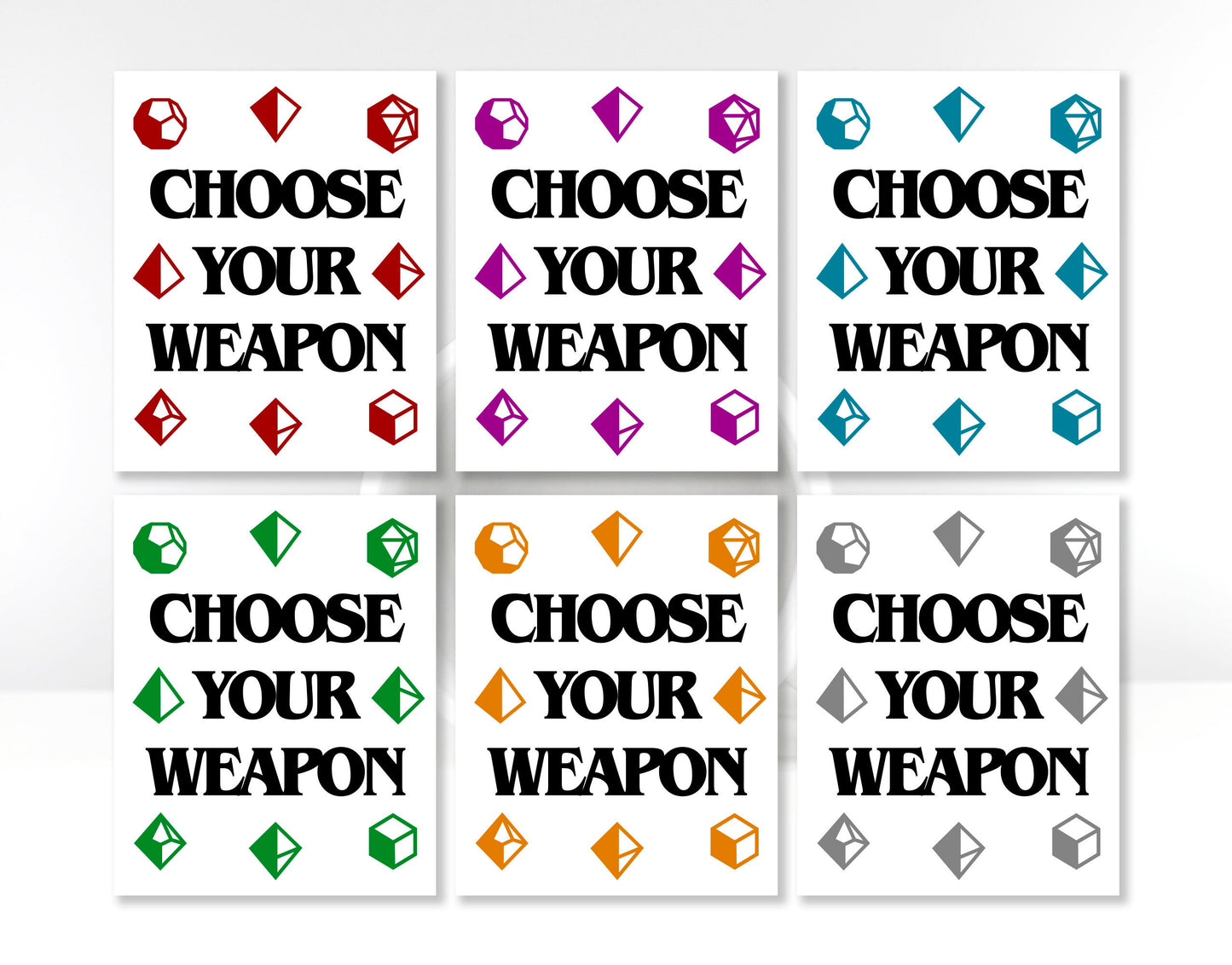 Choose Your Weapon - DnD Party Dice Mug - DM Dungeons and Dragons Inspired Coffee Mug - Dungeon Master Gift