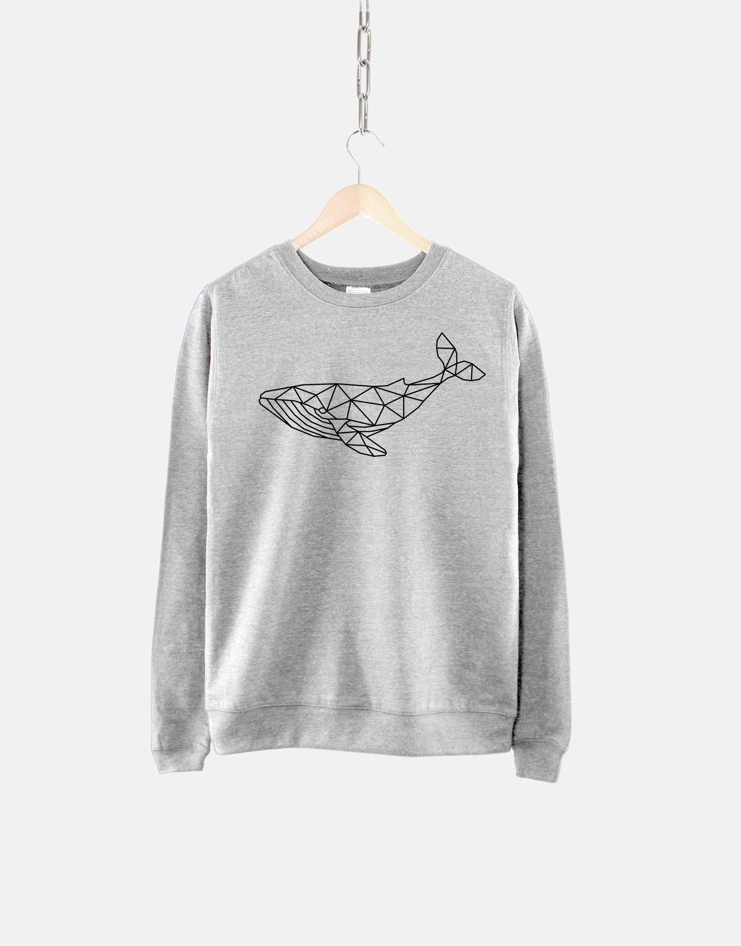 Geometric Whale Sweatshirt - Geometric Humpback Whale Sea Sweater - Nautical Beach Jumper