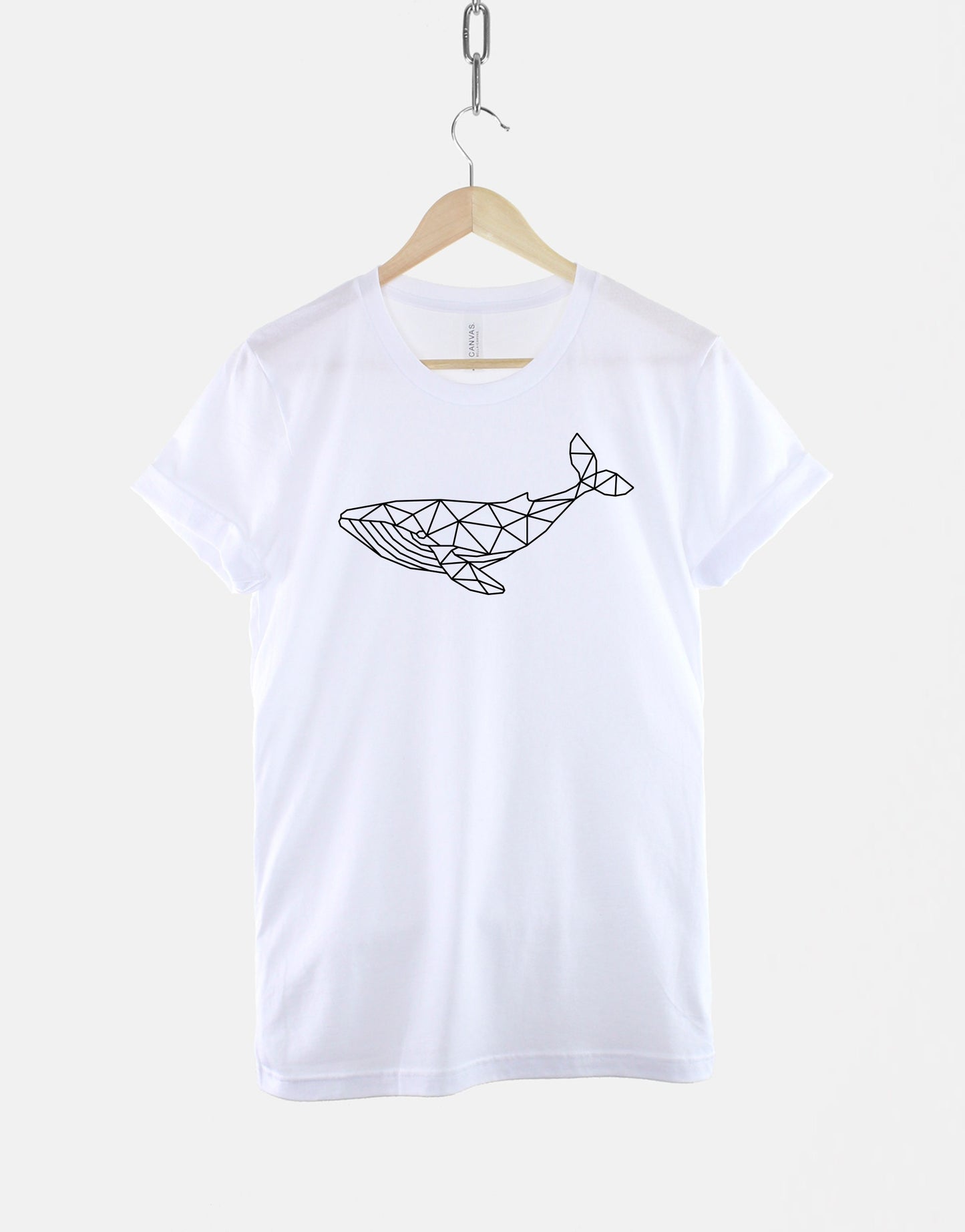 Whale T-Shirt - Geometric Humpback Whale Nautical Design Shirt Print - Beach Ocean Sea TShirt