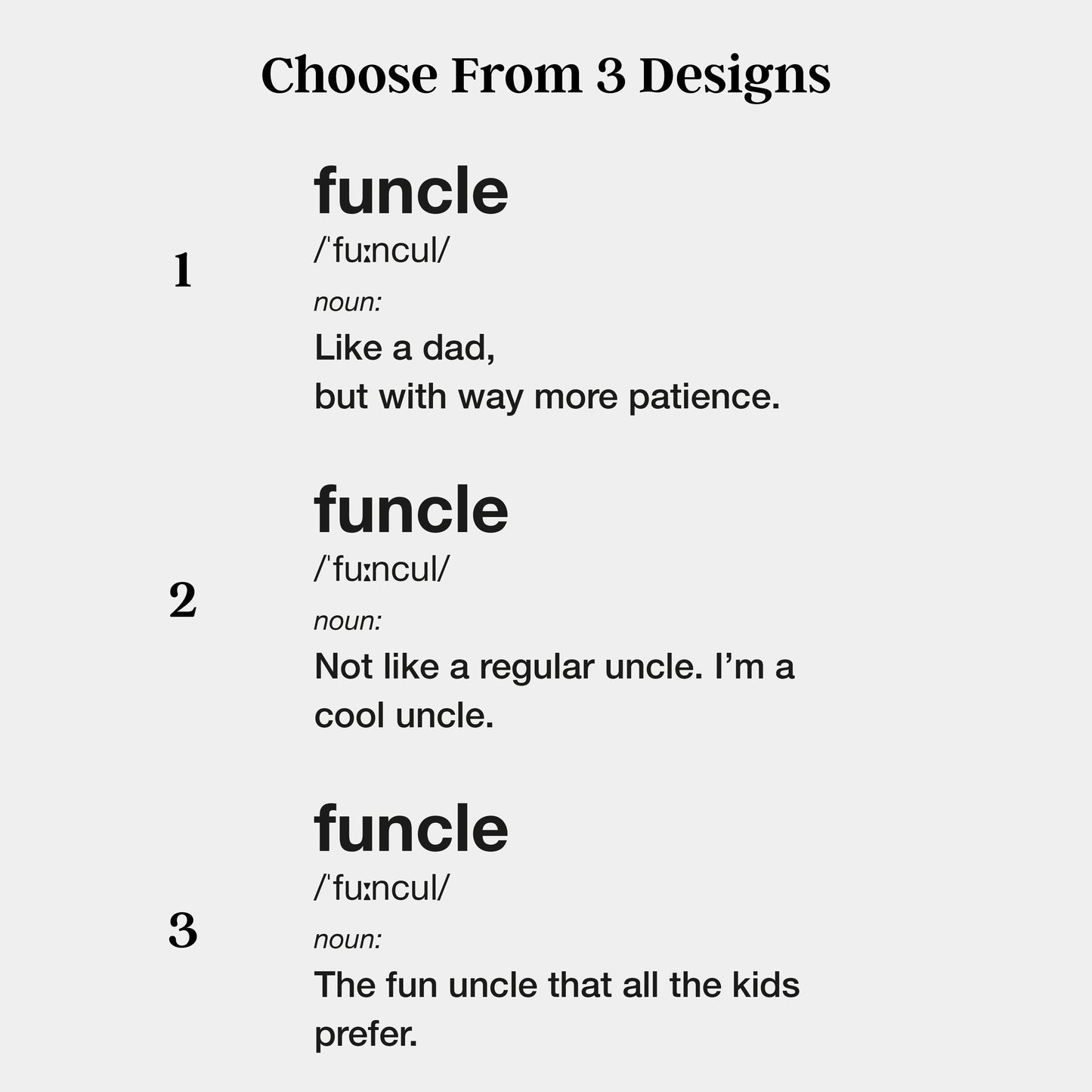 Personalised Funcle Sweatshirt - Funcle Definition Sweater - Fun Uncle Shirt - Cool Uncle Sweatshirt - Favorite Uncle Best Uncle Ever