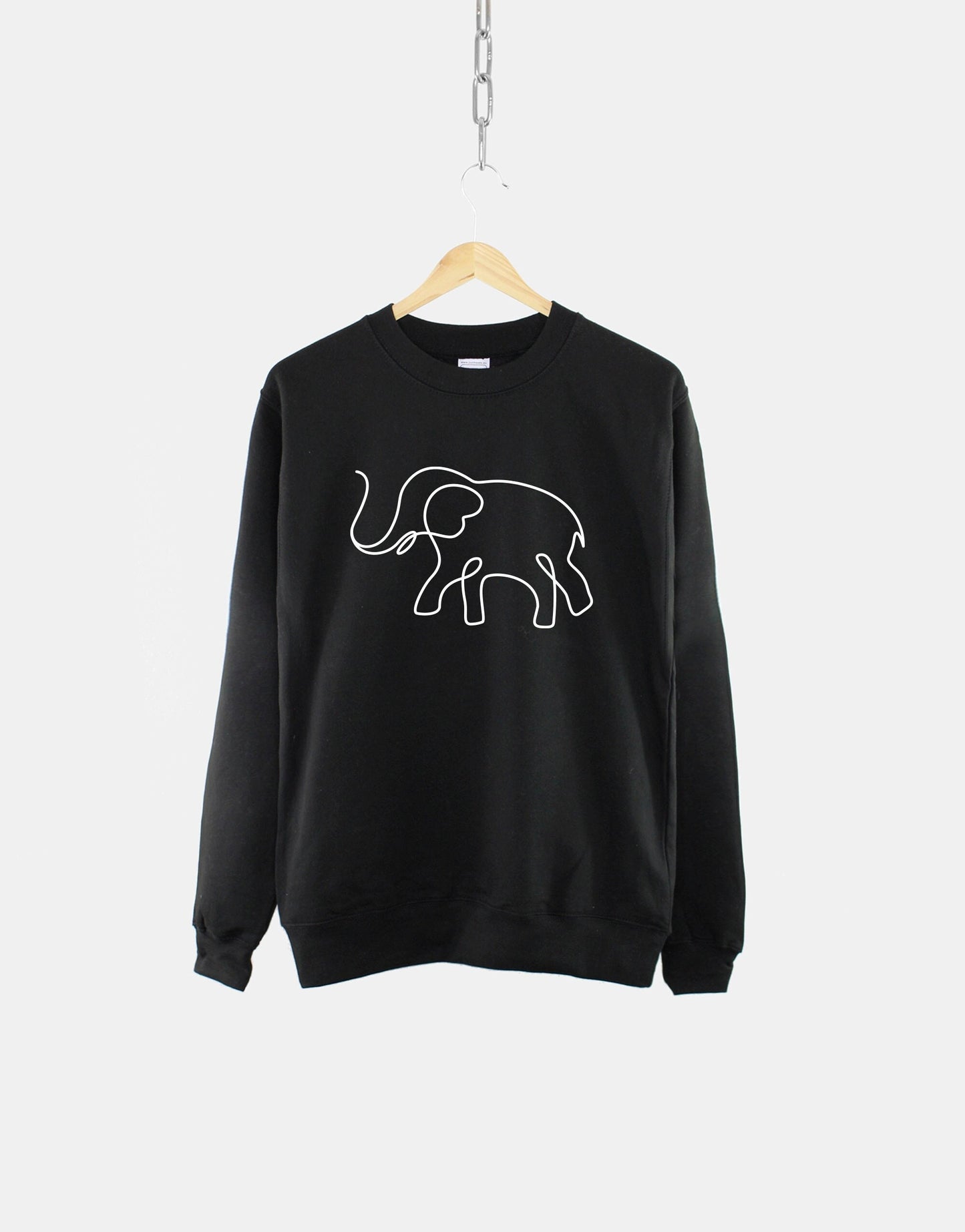 Minimal Elephant Sweatshirt - Womens Elephant Sweater - Simplistic Elephant Sweatshirt