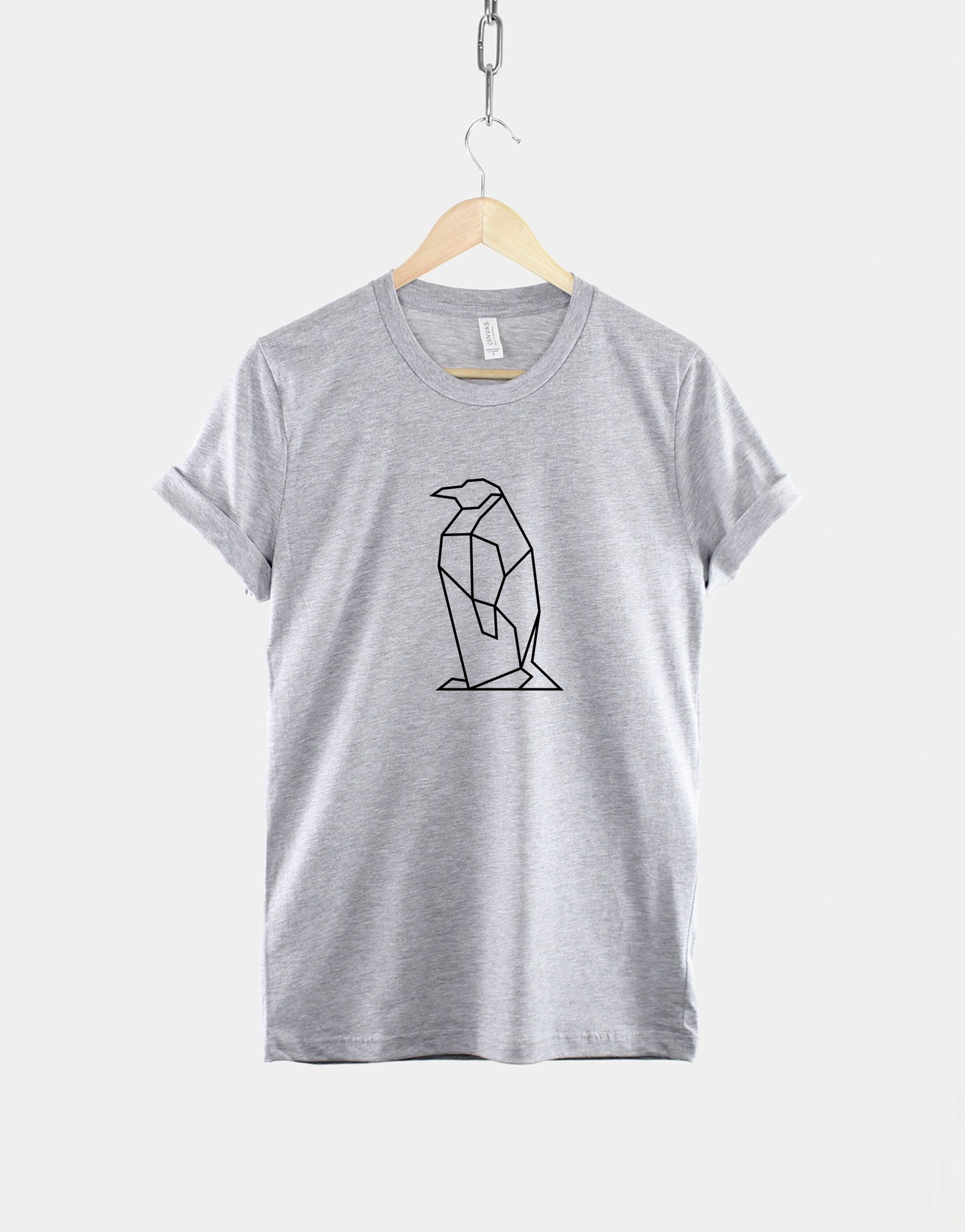 Penguin T-Shirt - Geometric Penguin Shirt - Emperor Penguin TShirt - Penguin Gifts - Minimal Penguin Print Shirt