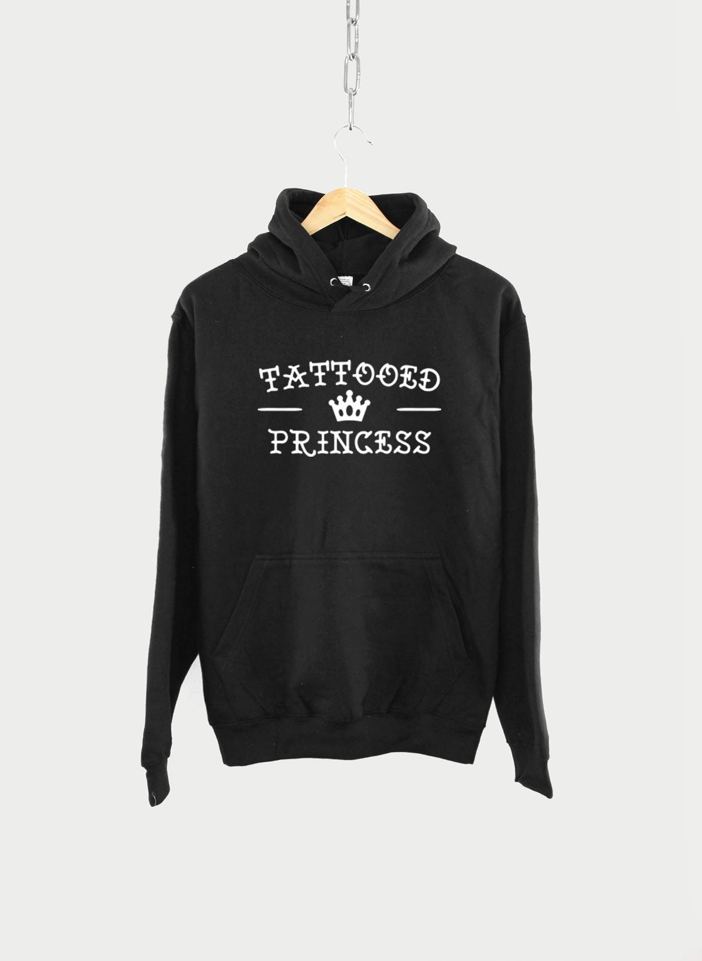 Tattooed Princess Hoodie - Goth Hipster Tattoo Girl