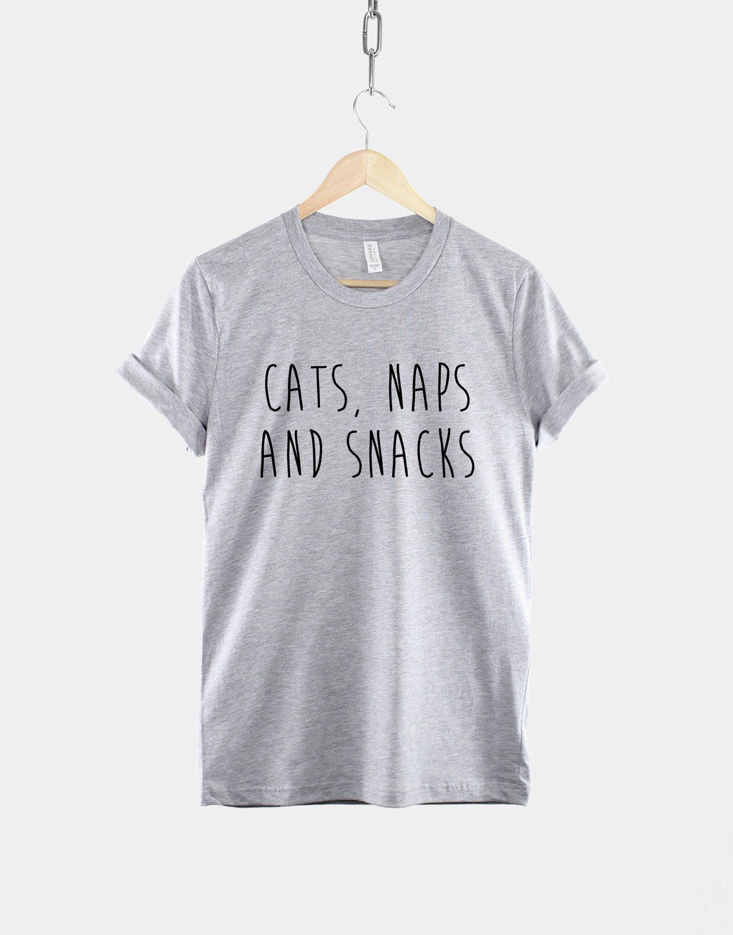 Cats Naps And Snacks T-Shirt - Cat Shirt - Womens Cat T-Shirt - Cat Lover Gift - Cat Owner Shirt