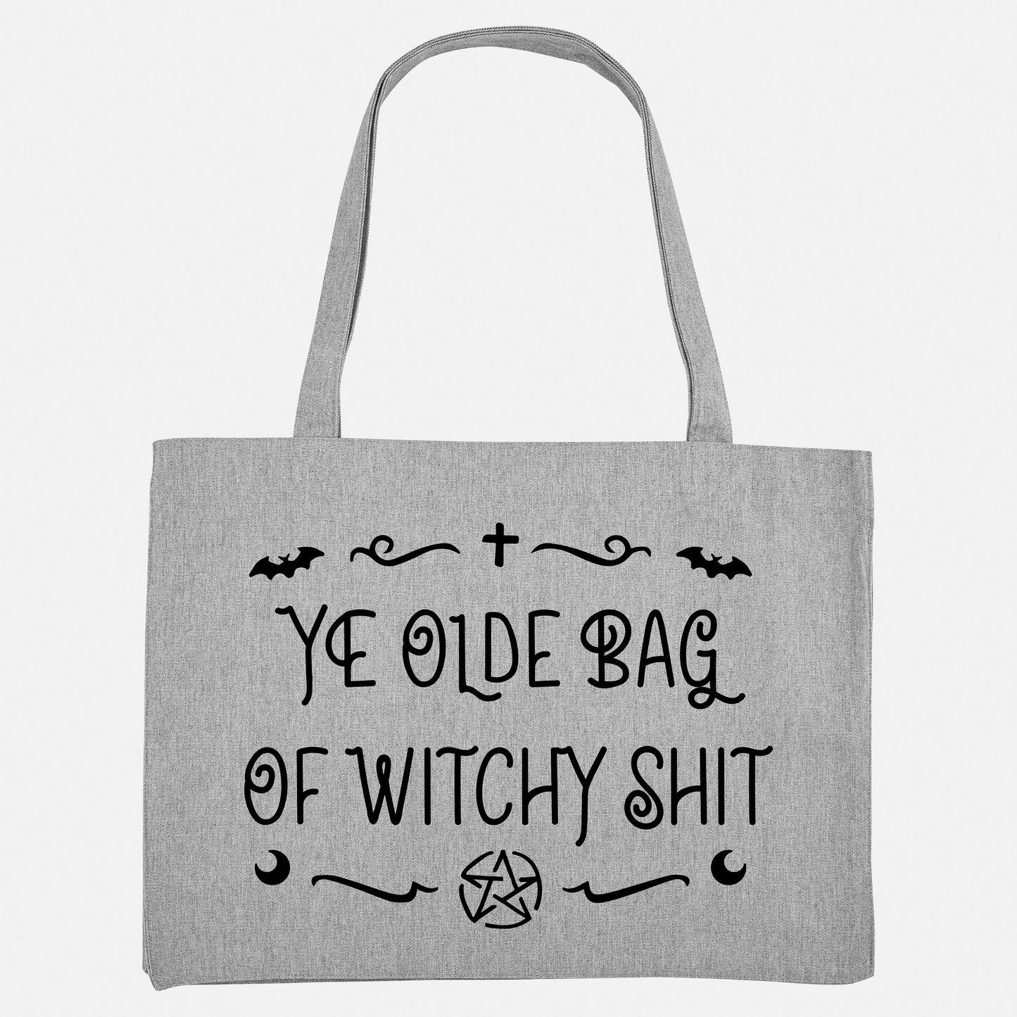 Goth Shopping Bag - Goth Tote Bag - Large Black Witch Tote Bag - Ye Olde Bag Of Witchy Stuff - Witch Canvas Bag - Witchcraft Bag
