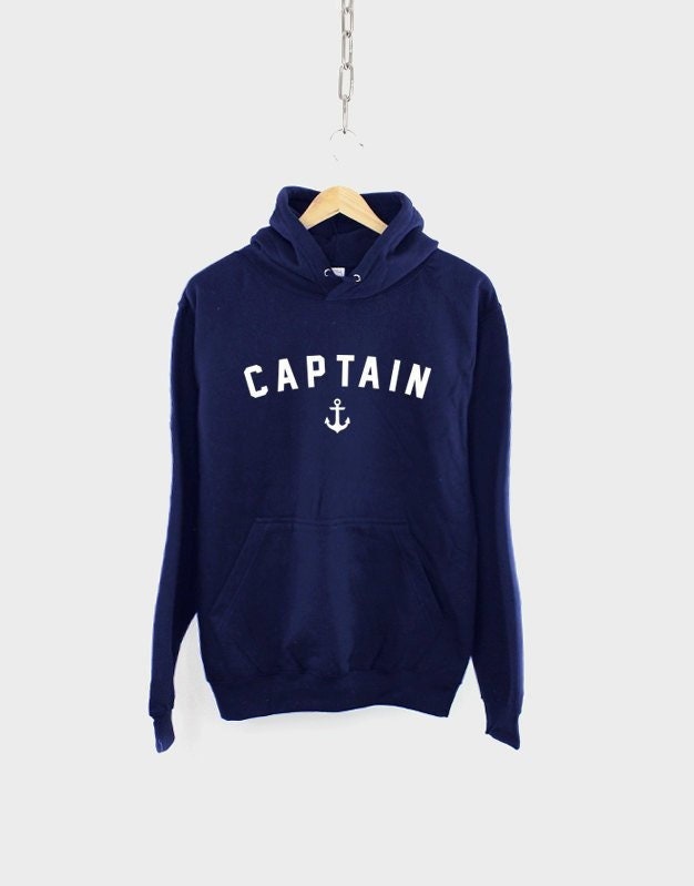 Nautical Hoodie - Captain Nautical Anchor Sailing Boat Hoodie