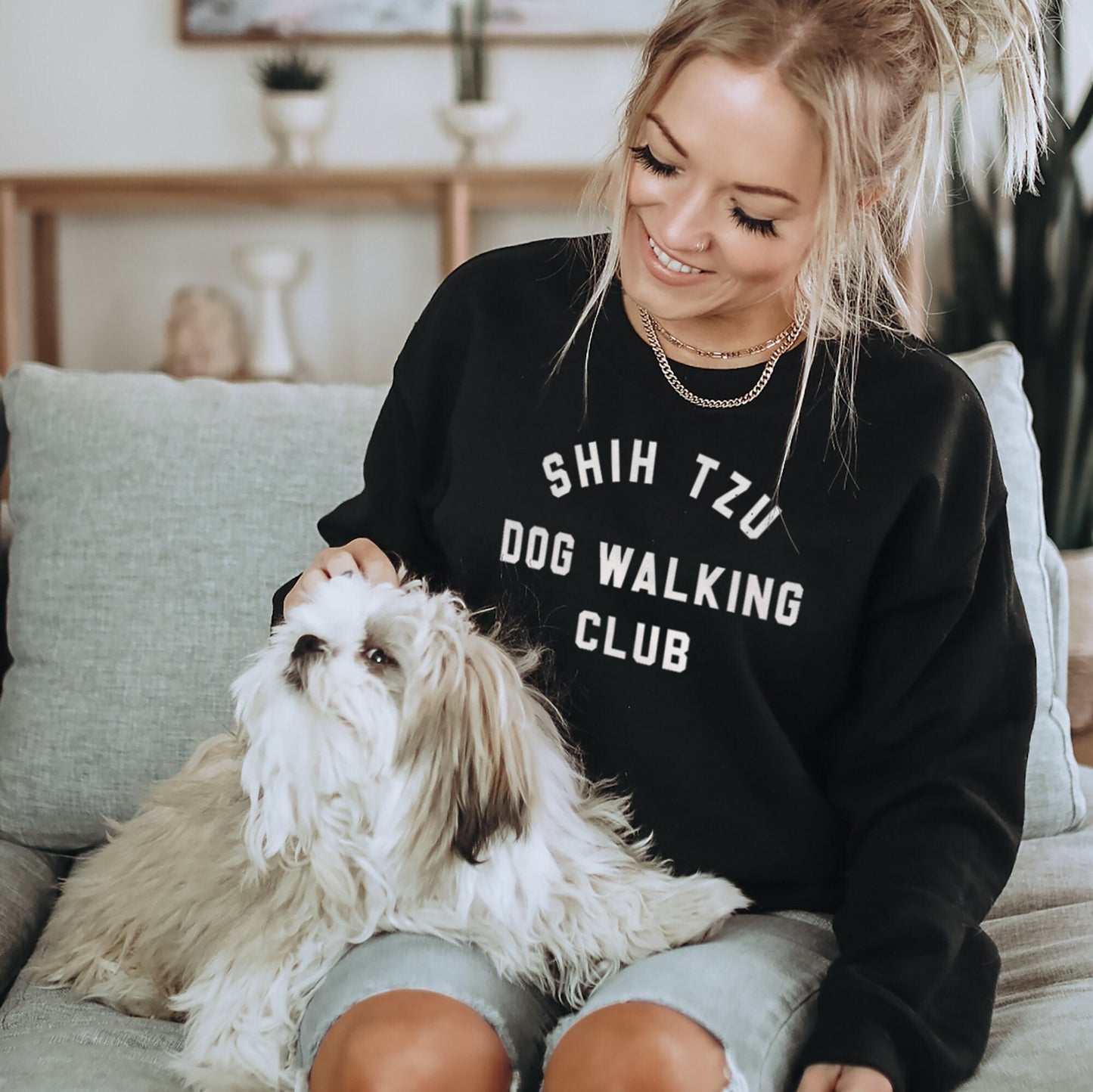 Personalised Dog Walking Sweatshirt - Personalized Dog Sweater - Dog Breed Golden Retriever, Cocker Spaniel, German Shepherd, Border Collie