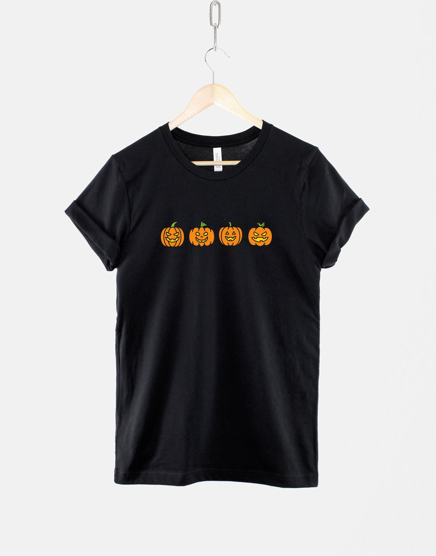 Halloween Pumpkin T-Shirt - Pumpkin Shirt - Pumpkin Crewneck T-Shirt - Halloween T-Shirt - T-Shirts For Fall - Row Of Pumpkins T-Shirt