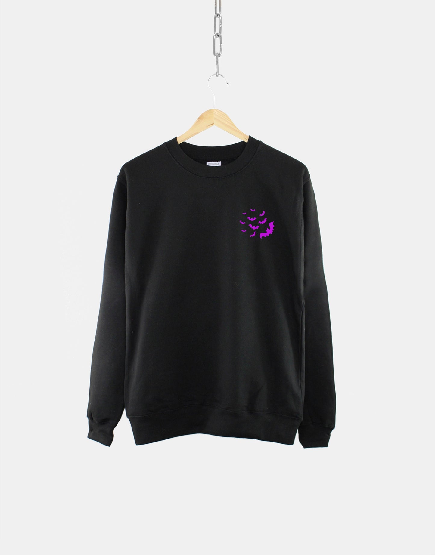 Bat Sweatshirt - Halloween Sweatshirt - Halloween Bats Sweatshirt - Purple Bat Print Sweater - Goth Sweatshirt - Womens Minimal Sweatshirt