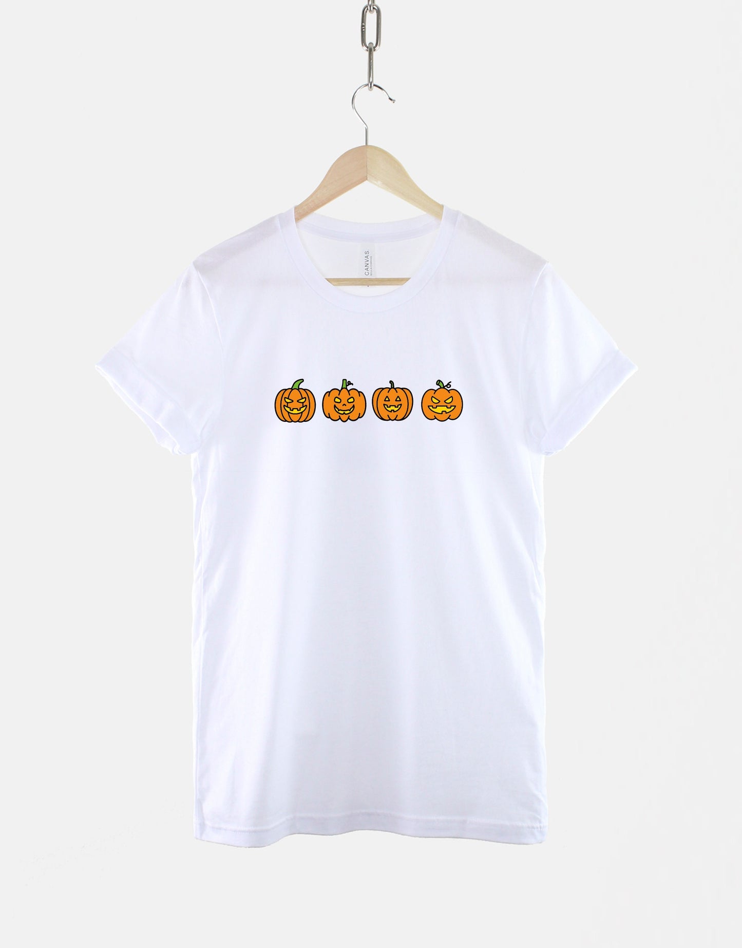Halloween Pumpkin T-Shirt - Pumpkin Shirt - Pumpkin Crewneck T-Shirt - Halloween T-Shirt - T-Shirts For Fall - Row Of Pumpkins T-Shirt